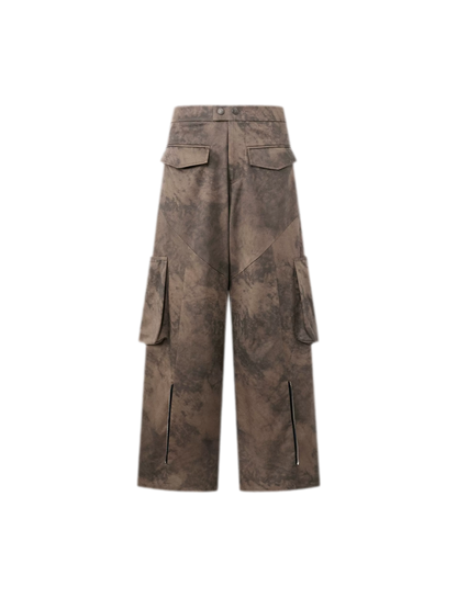 Washed Twill Wide-Leg Pants