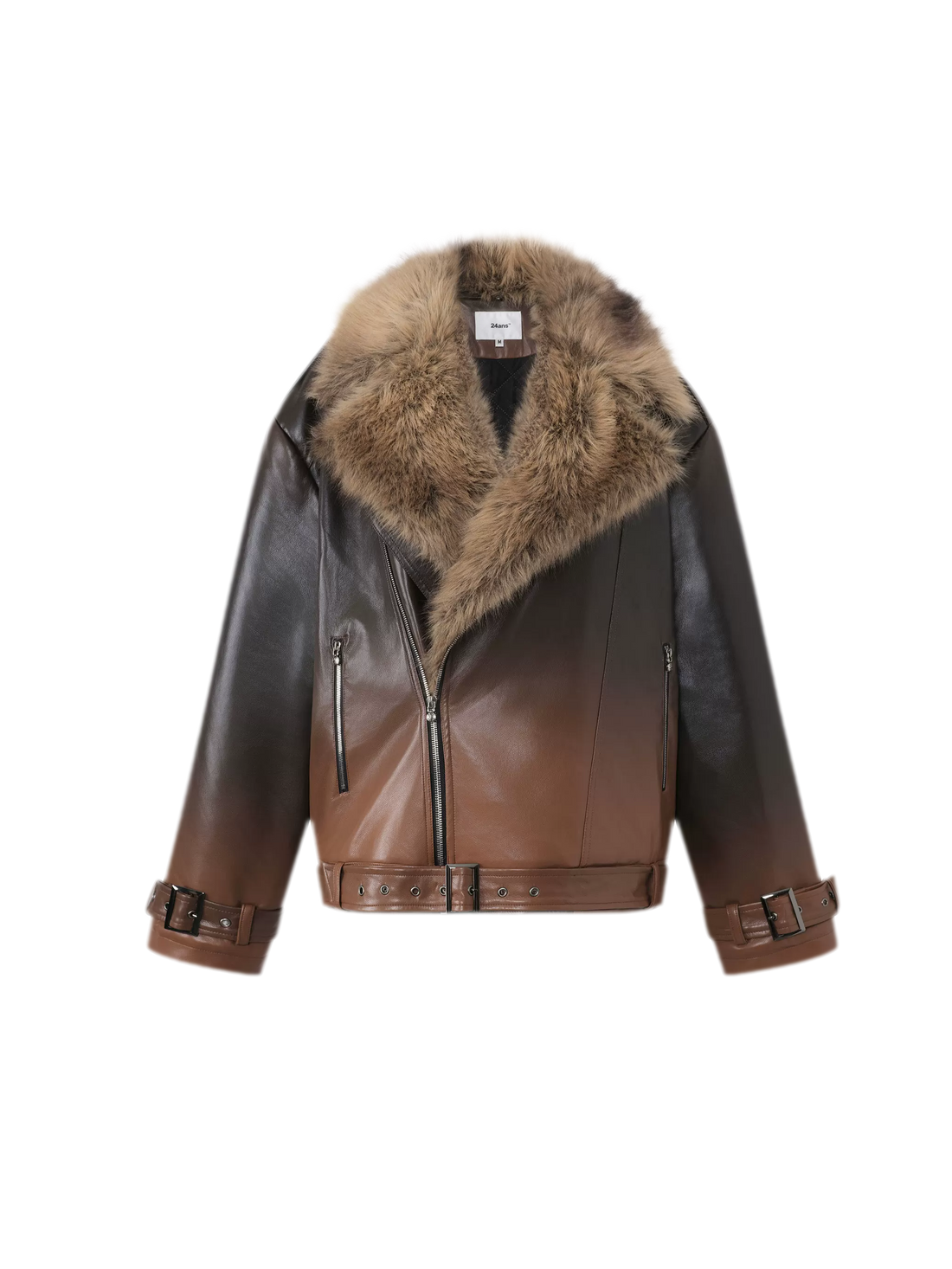 Gradient Tie-Dye Biker Jacket