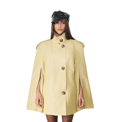 Glossy PU Cape Coat