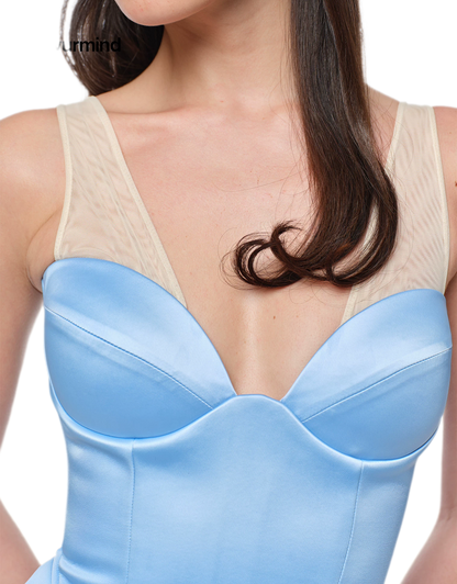 Structured Mesh Corset Bustier