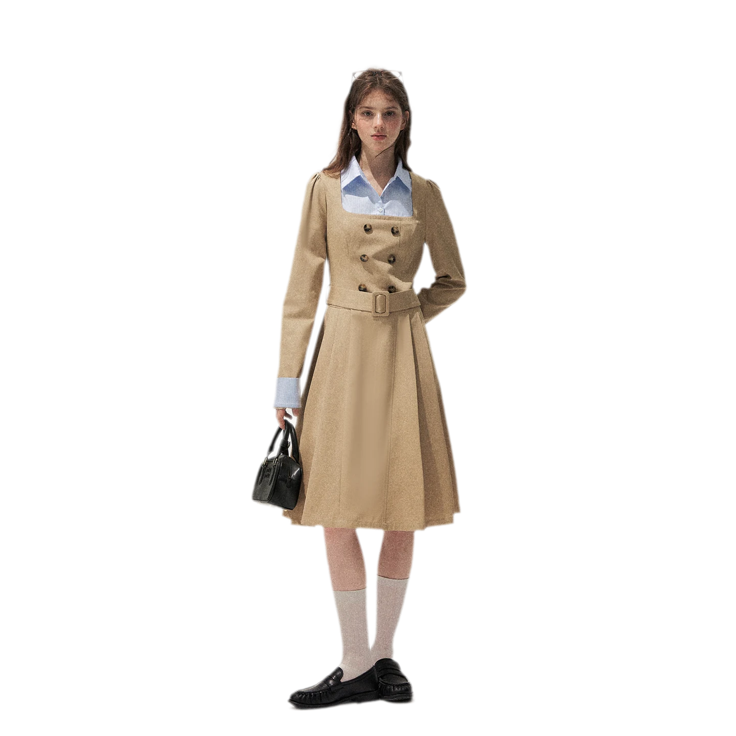 Vintage Trench Collar Dress