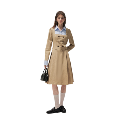 Vintage Trench Collar Dress