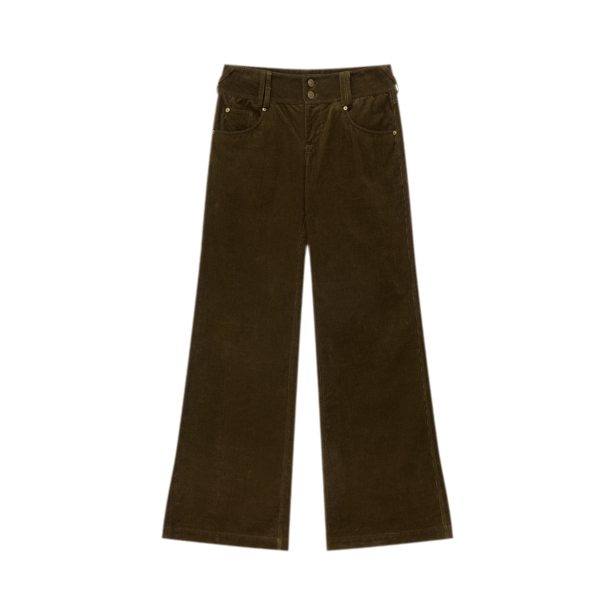 Washed Corduroy Wide-Leg Trousers