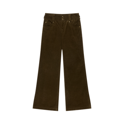 Washed Corduroy Wide-Leg Trousers
