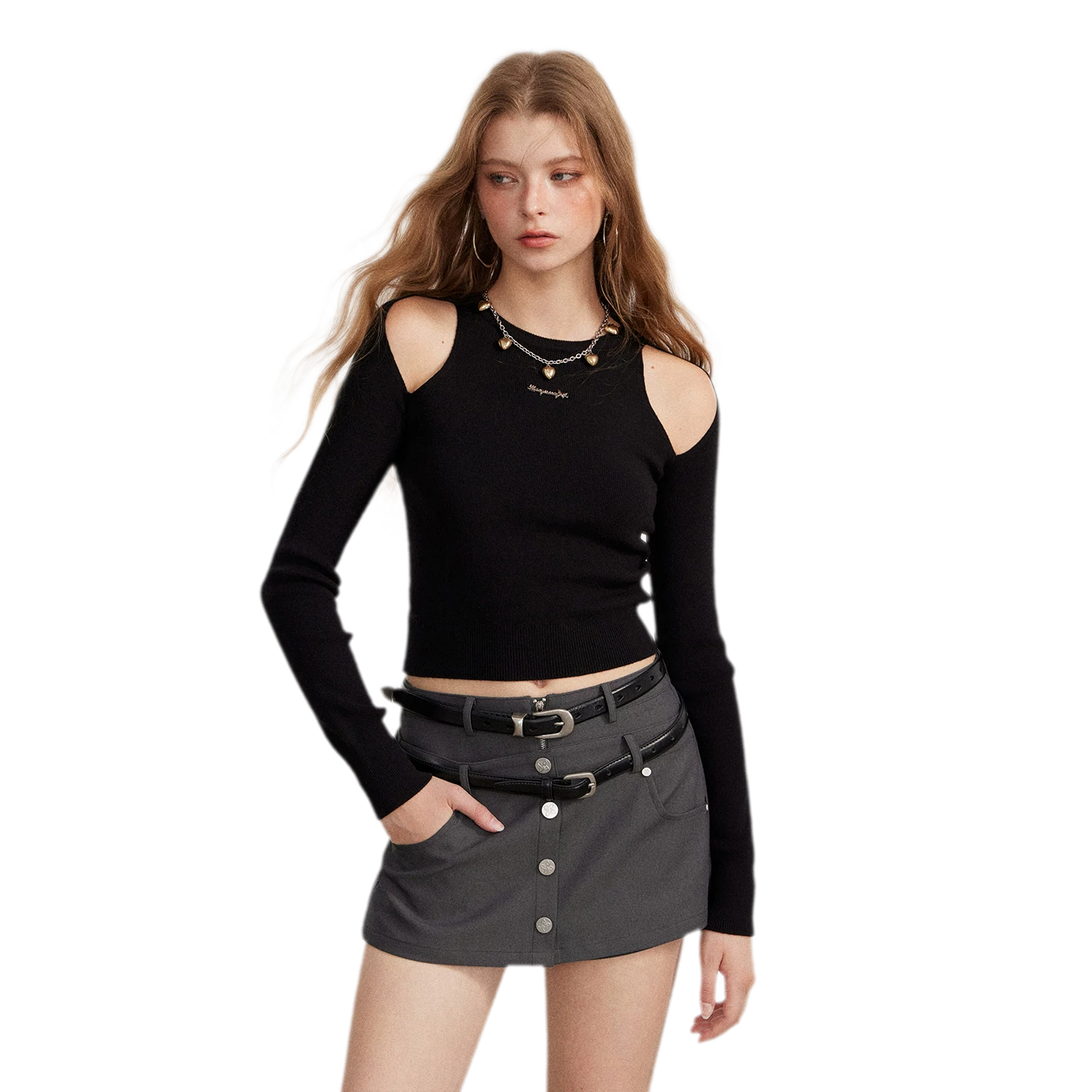 Cutout Slim-Fit Knit Top