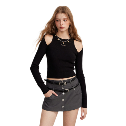 Cutout Slim-Fit Knit Top