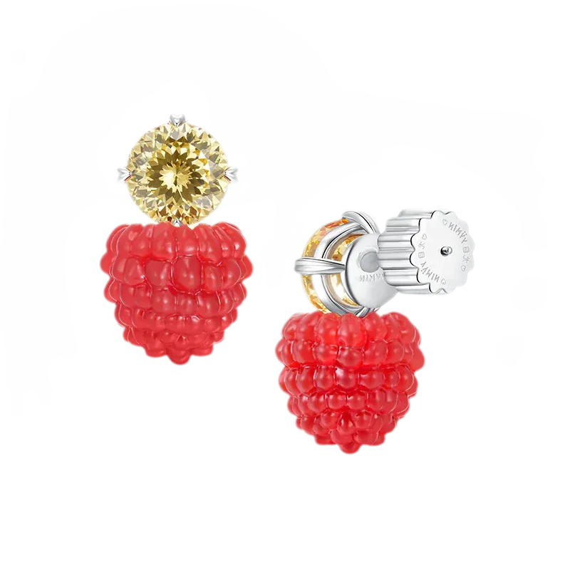 Berry Gemstone Statement Earrings