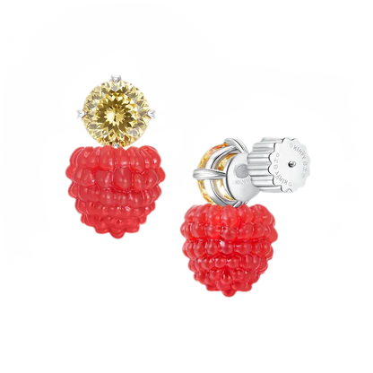 Berry Gemstone Statement Earrings