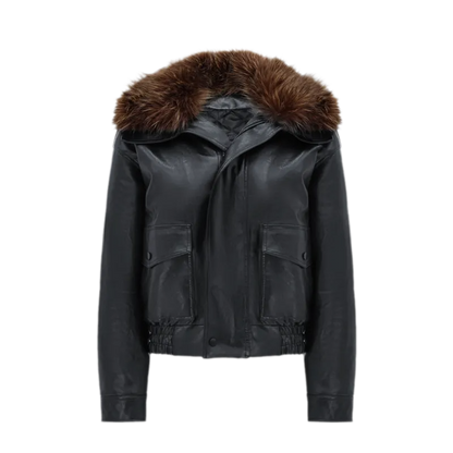 Oil-Wax Cropped PU Jacket