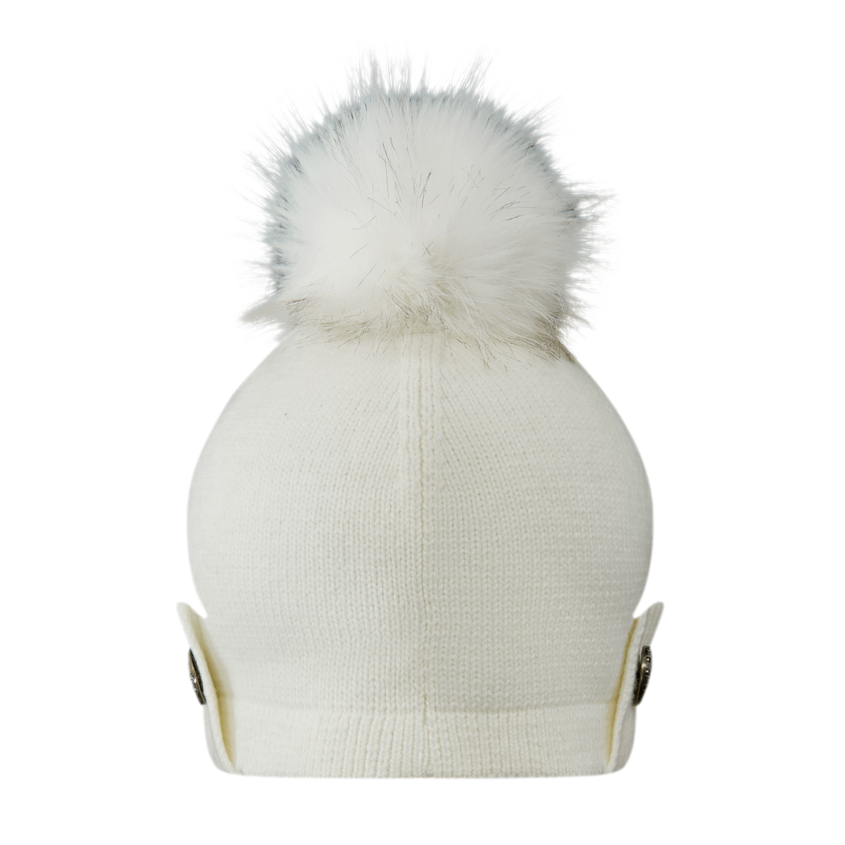 Cappello in lana con pompon e visiera