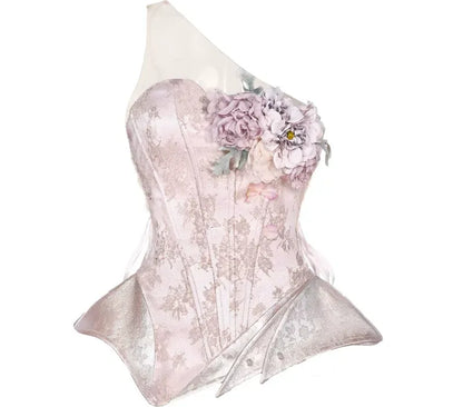 Metallic Floral Armor Corset