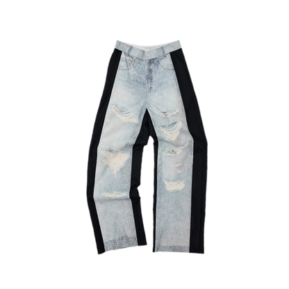 Washed Lace Straight Pants