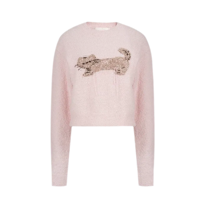 Wool Cat Jacquard Sweater