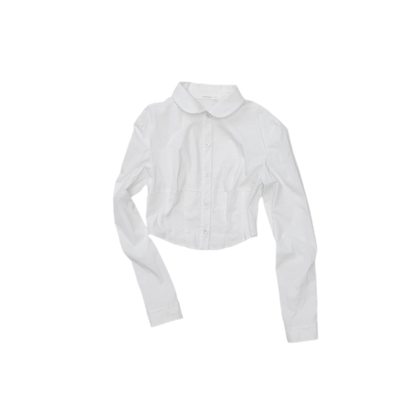 Embroidered Peter Pan Collar Shirt