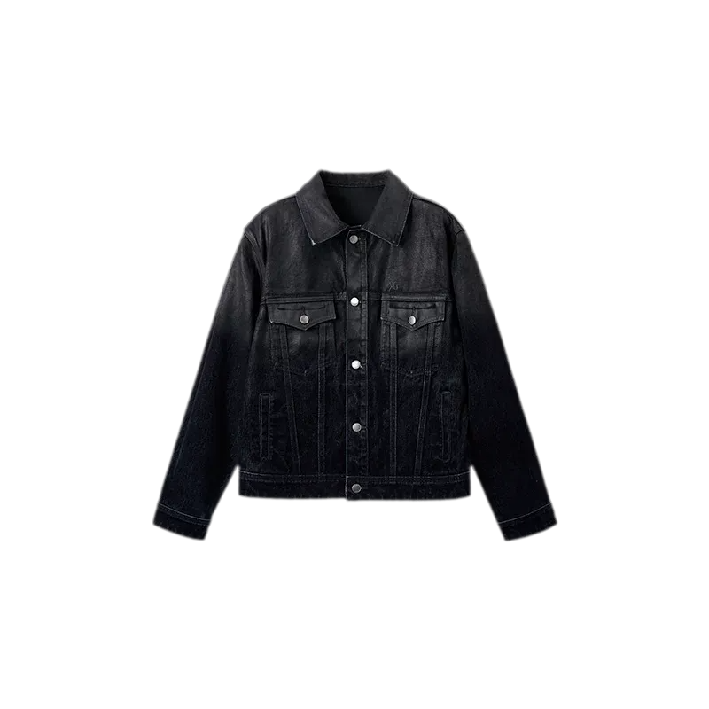 Washed Brushed Gradient Denim Jacket
