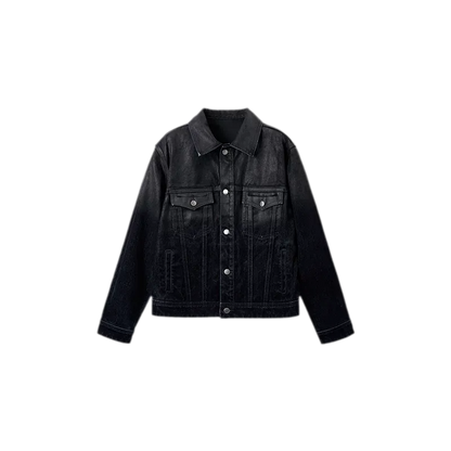 Washed Brushed Gradient Denim Jacket