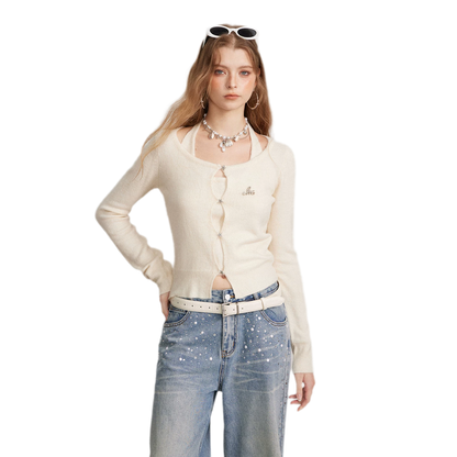 Soft Halter Cropped Cardigan