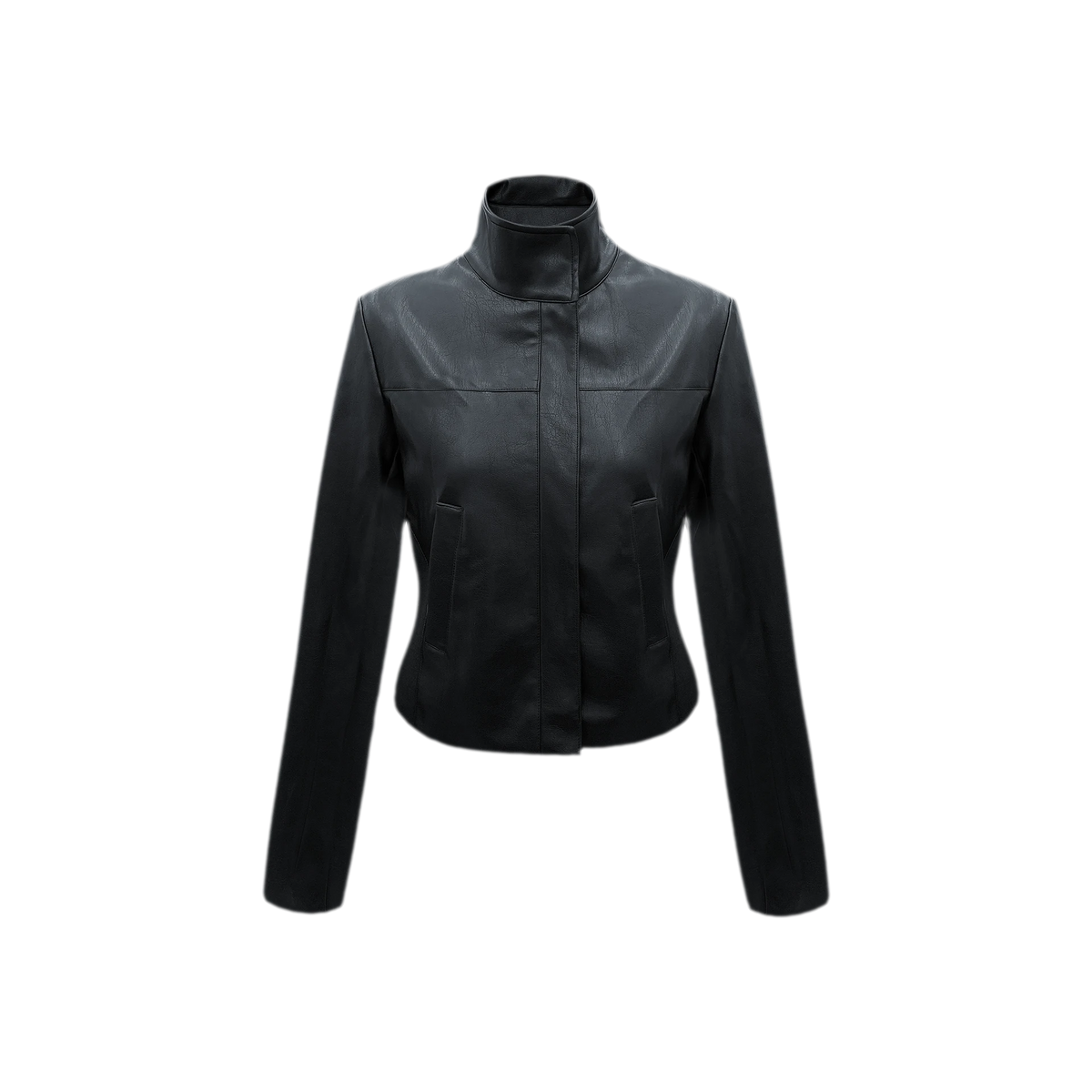 Faux Leather Slim Short Jacket