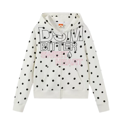Polka-Dot Slim-Fit Zip Hoodie