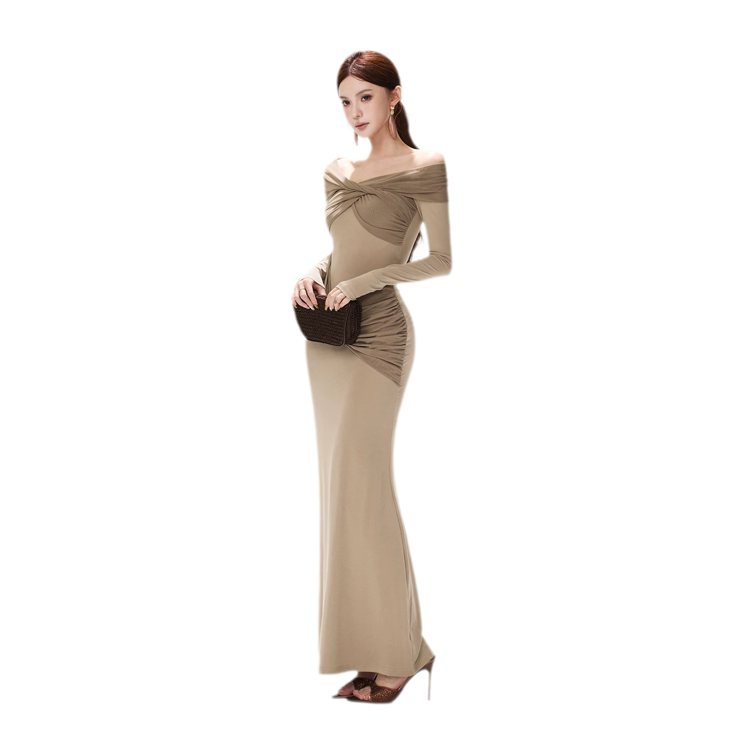 Mesh Twist Mermaid Knit Dress