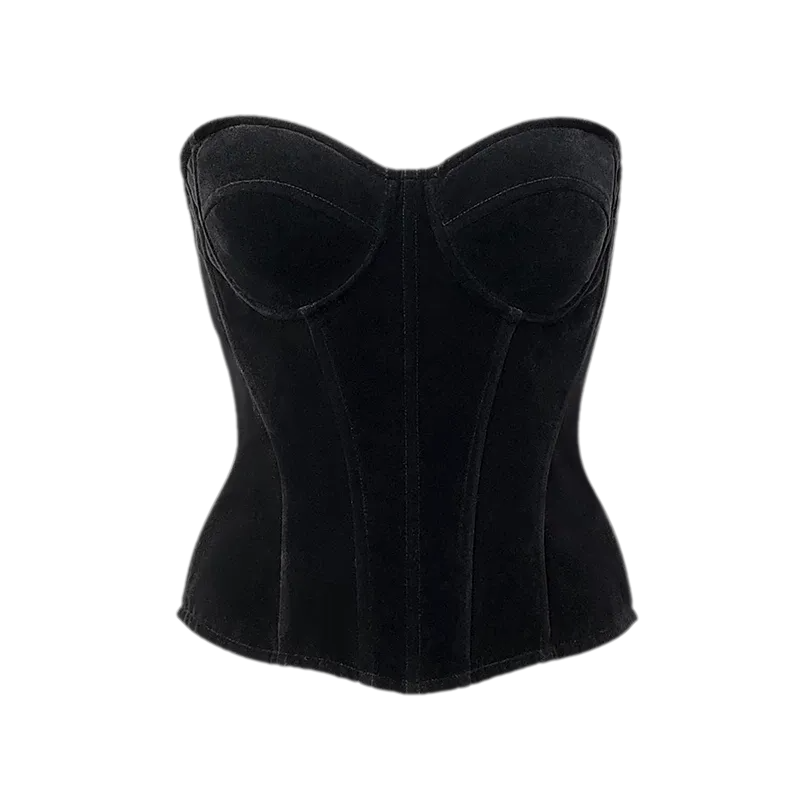 Velvet Boned Corset Top