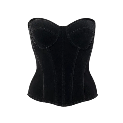 Velvet Boned Corset Top
