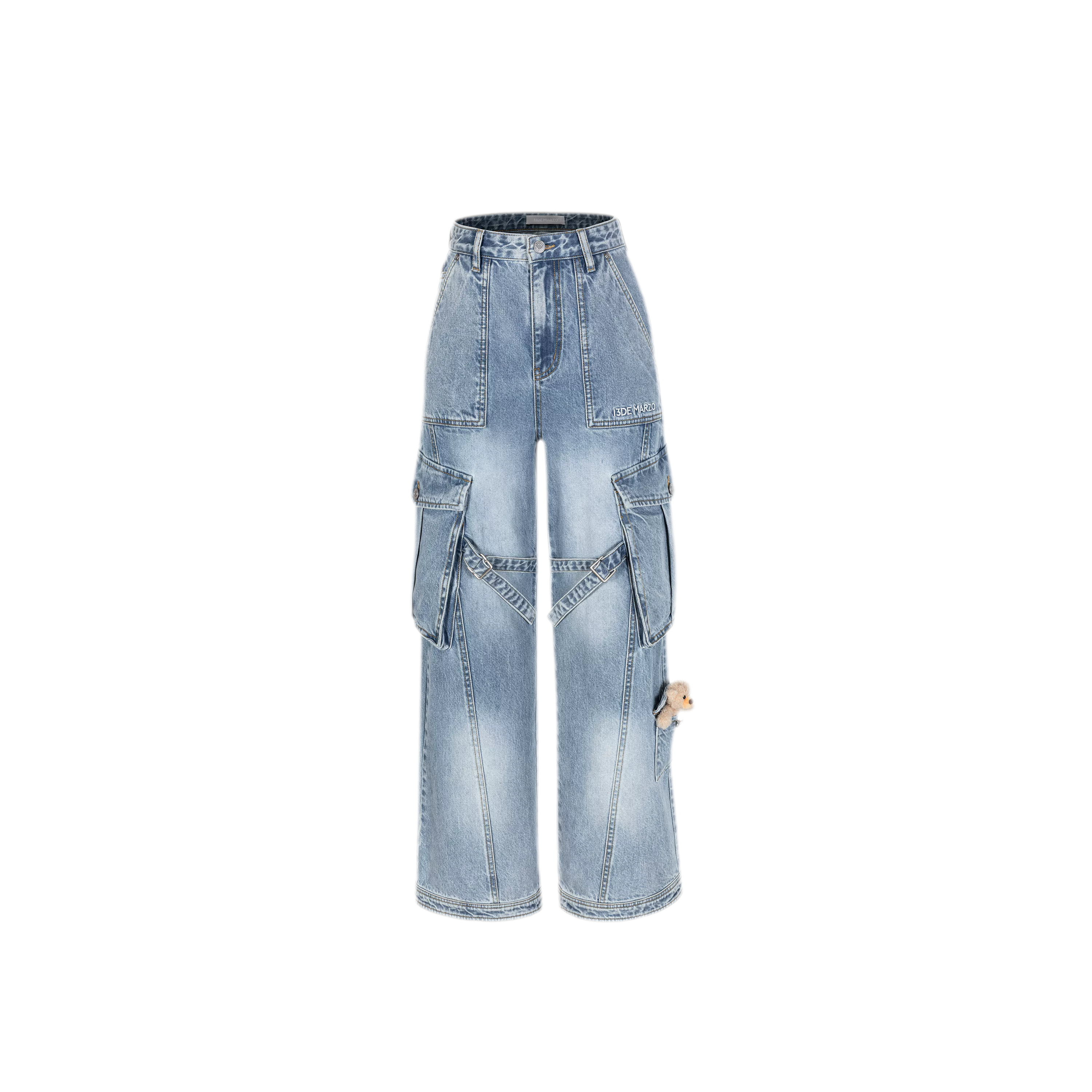 Cotton Cargo Straight Pants