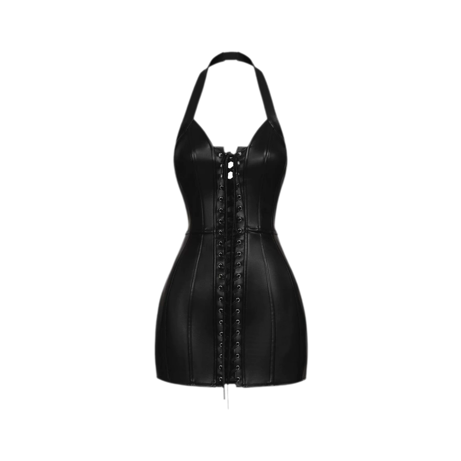 Lace-Up Bodycon Mini Dress