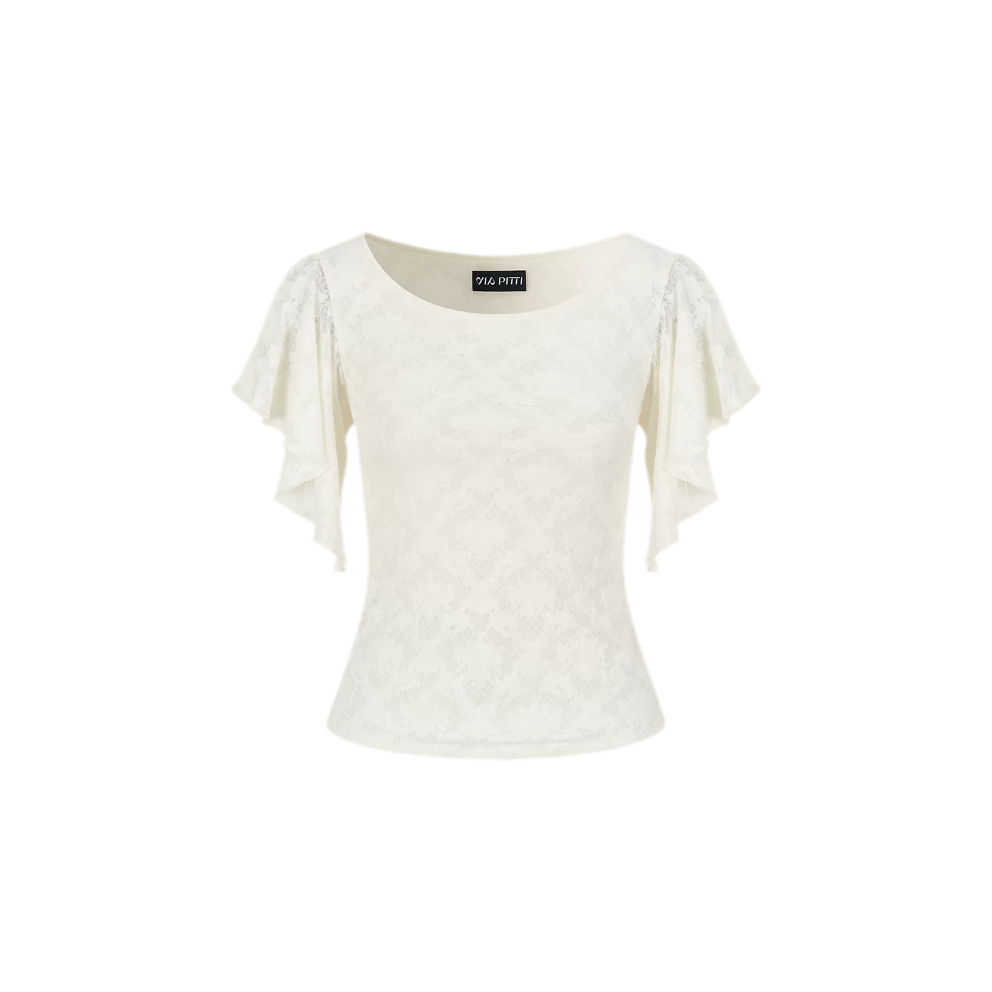 Lace Textured Flutter Tee