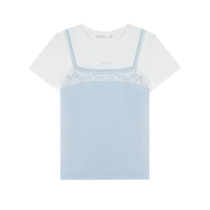 Lace Trim Layered Tee