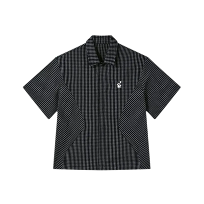 Structured Plaid Short-Sleeve Shirt