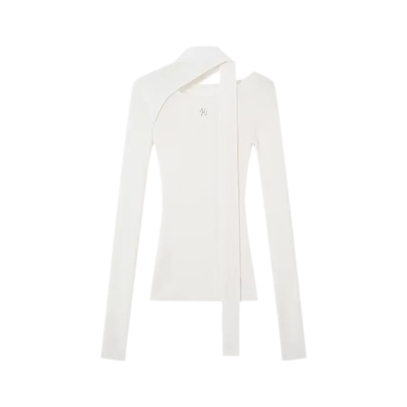 Cashmere Asymmetric Cutout Knit Top