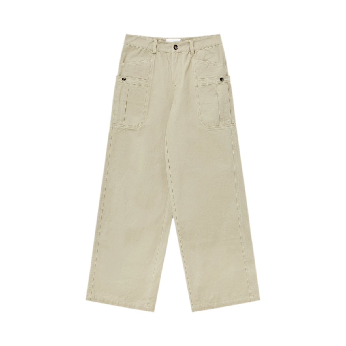 Pure Cotton Wide-Leg Utility Pants
