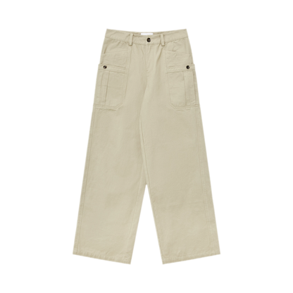 Pure Cotton Wide-Leg Utility Pants