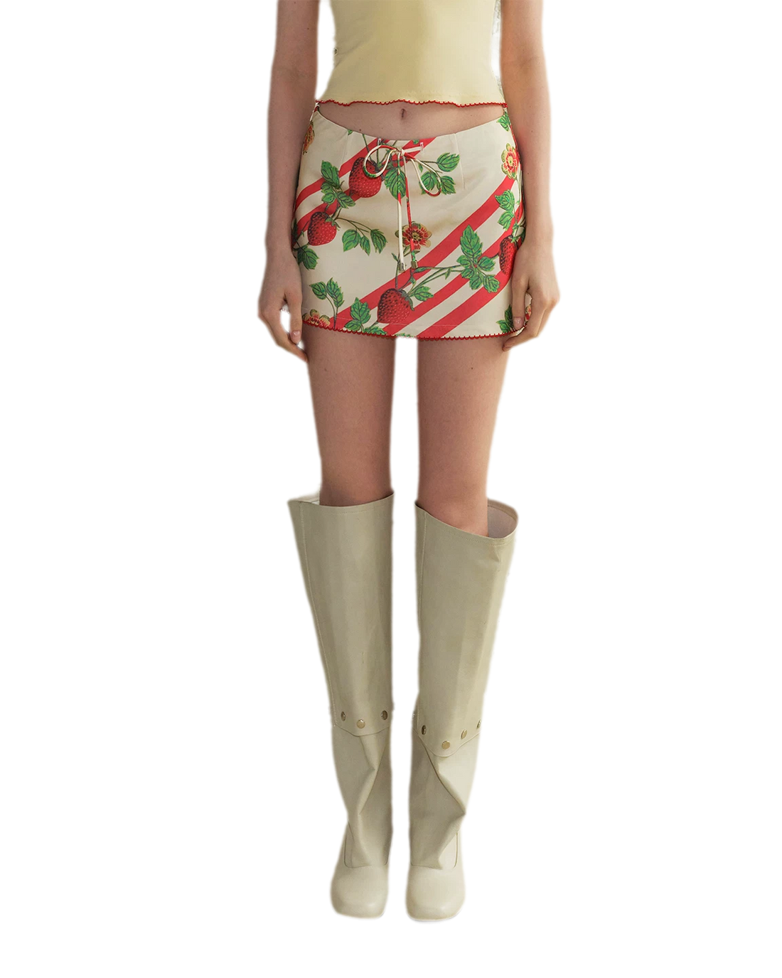 Satin Print A-line Skirt