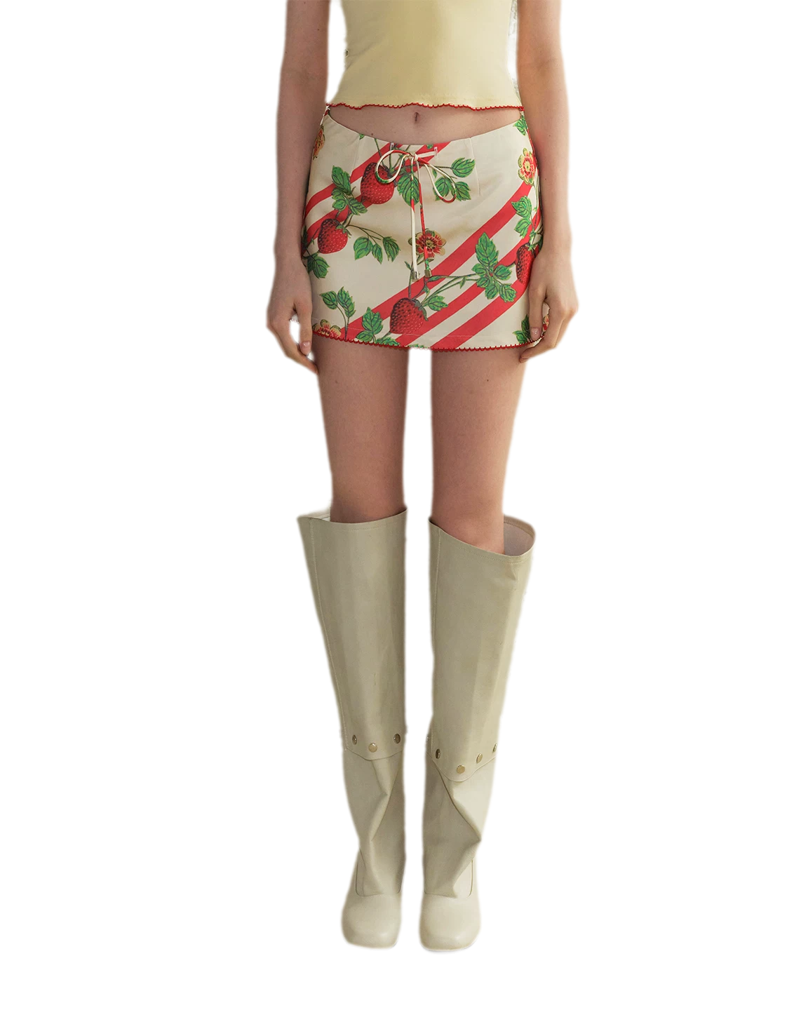Satin Print A-line Skirt