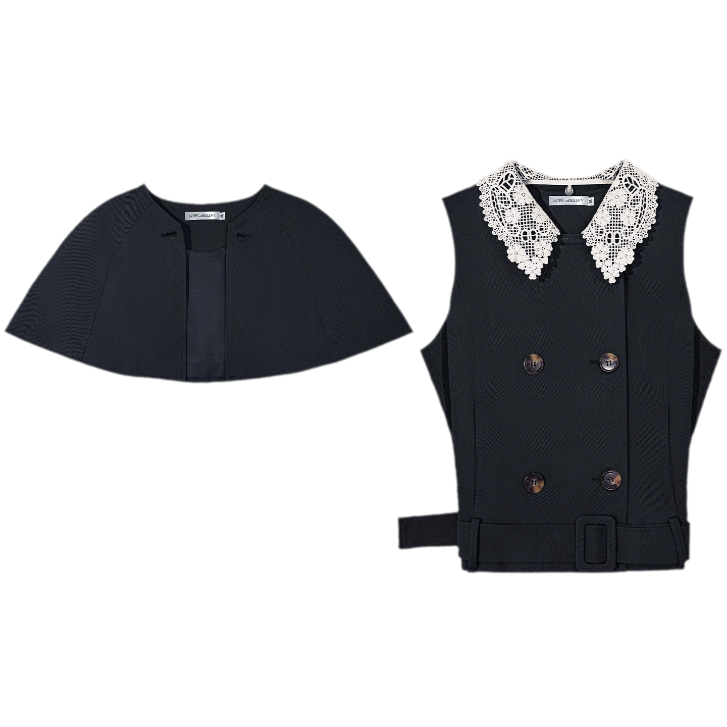 Detachable Lace Collar Cape