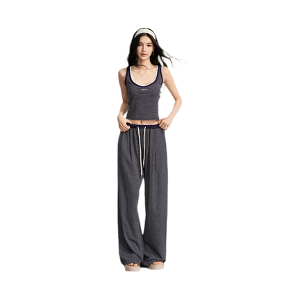 Striped U-Neck Set