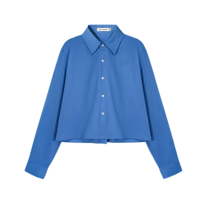 Embroidered Cropped Cotton Shirt