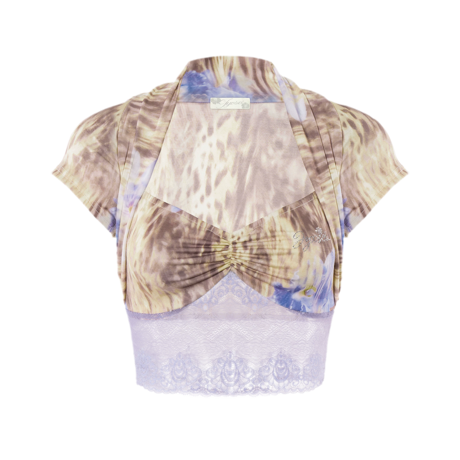 Y2K Millennium Lace Leopard Print Top