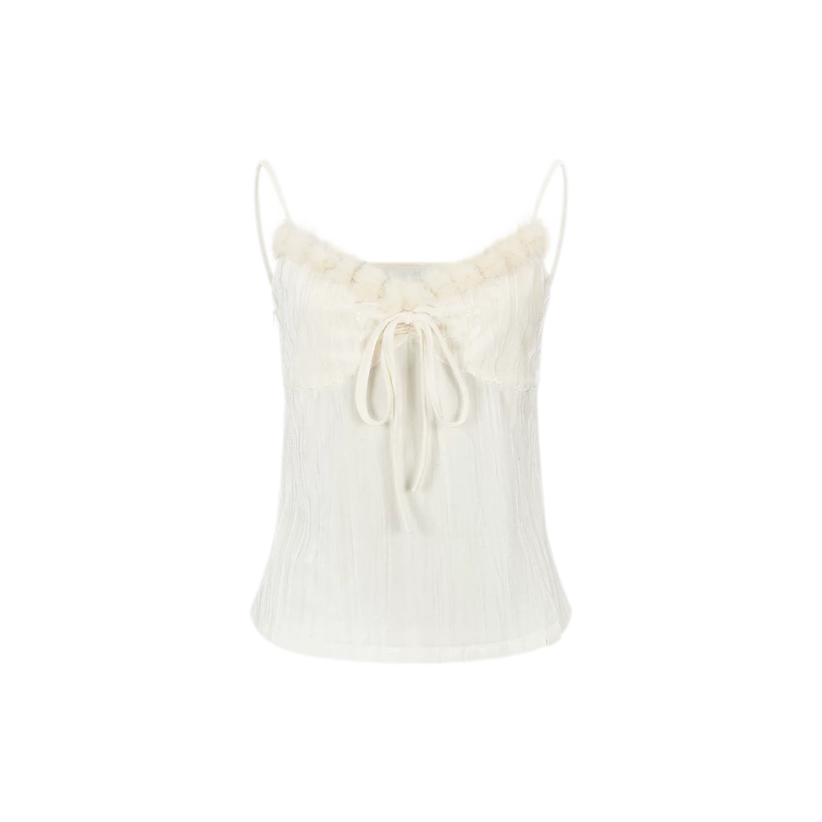 Embossed Pleated Velvet Cami Top