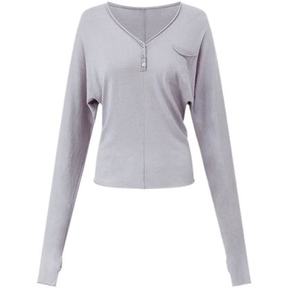 Lyocell Wool V-Neck Top