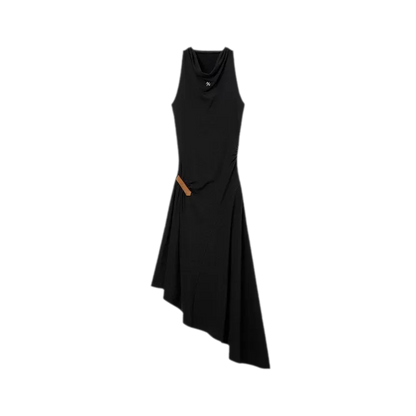 Acetate Wool Ruched Halter Dress