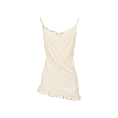 Lace Ruched Camisole Dress