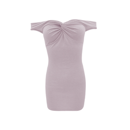 Ruched Twist Off-Shoulder Dress