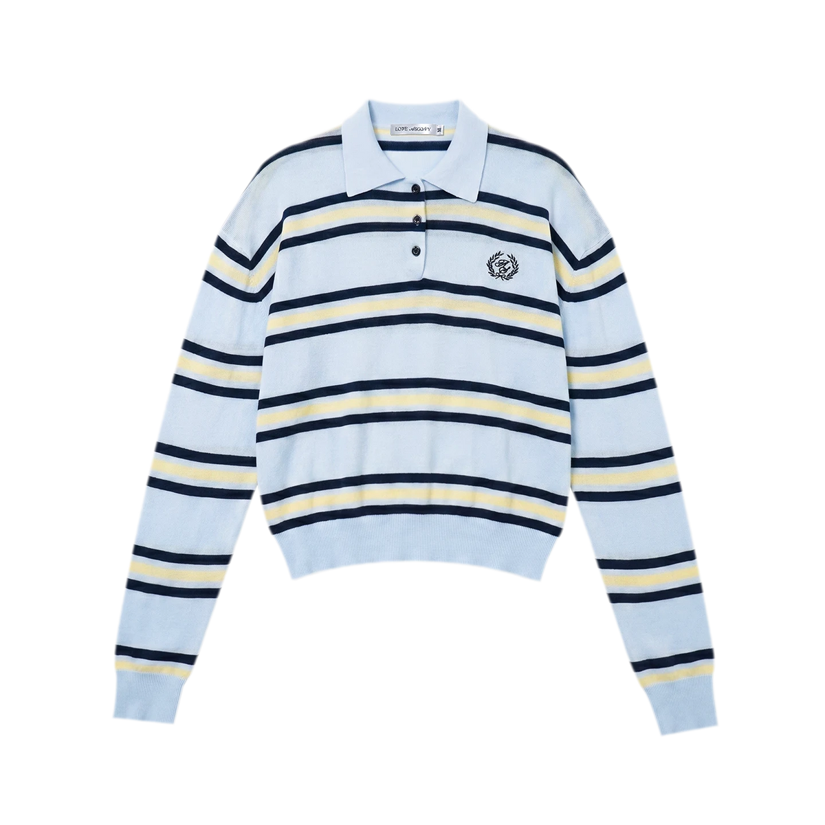 Contrast Striped Embroidered Polo Shirt