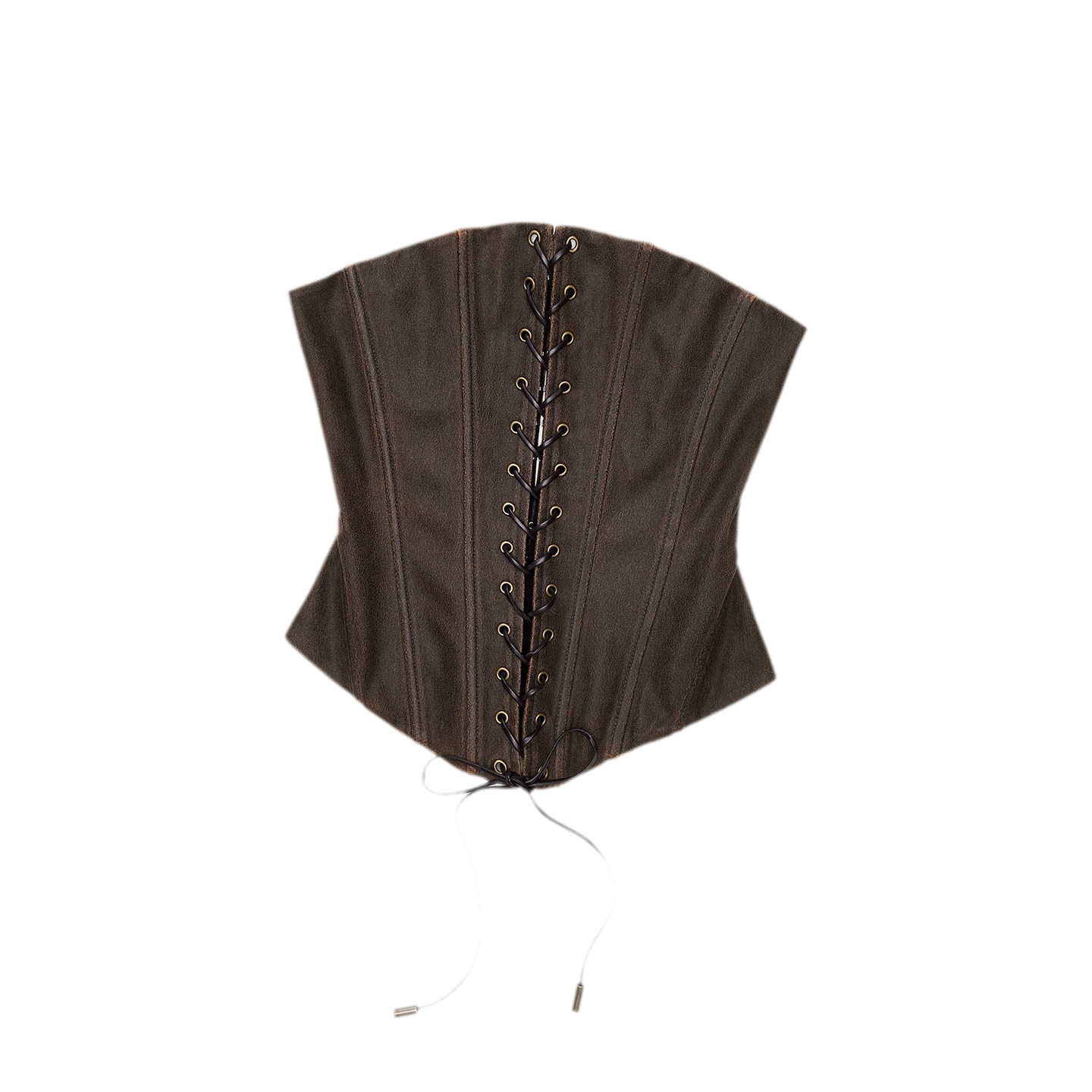 Washed Faux-Leather Corset Belt