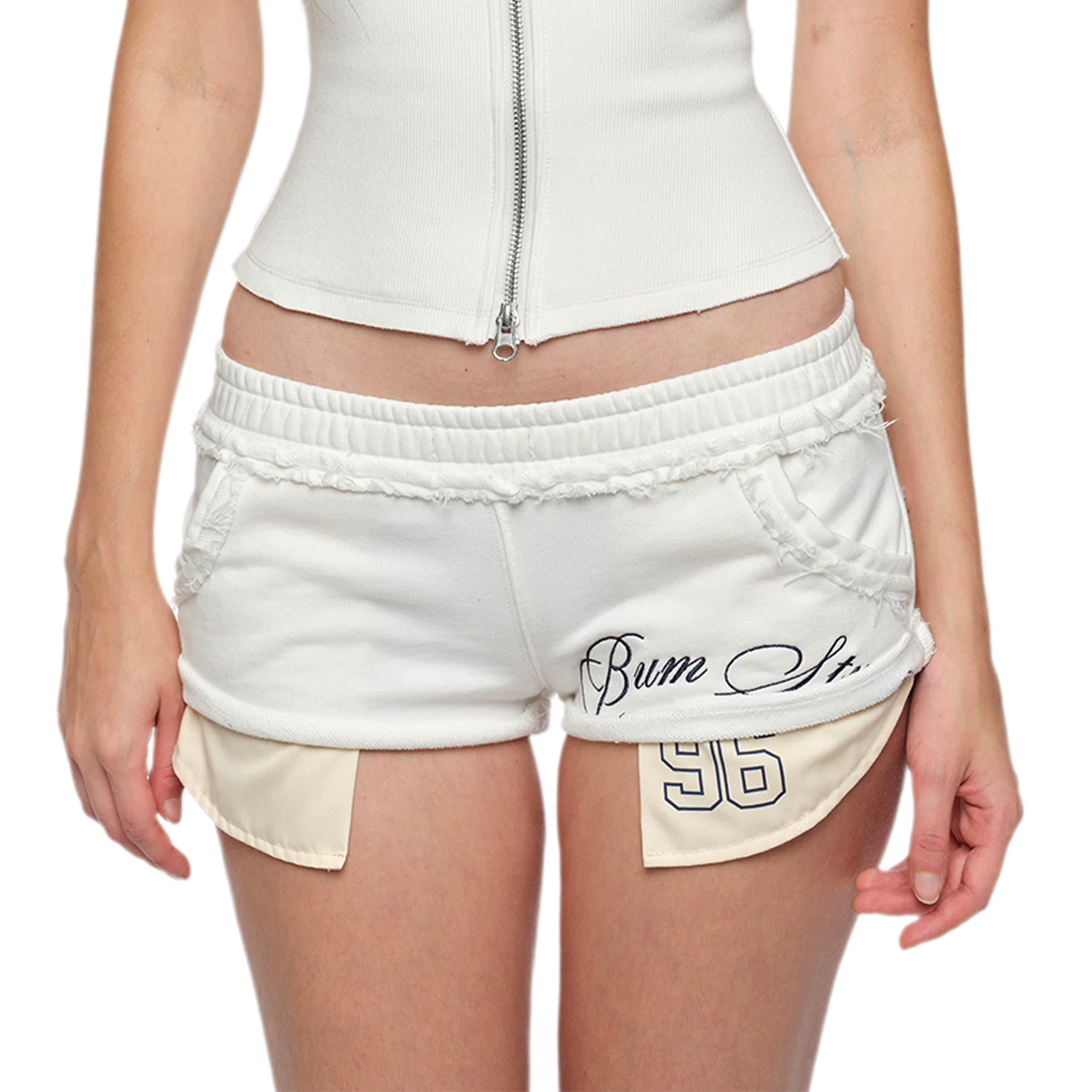 Letter Embroidered Shorts