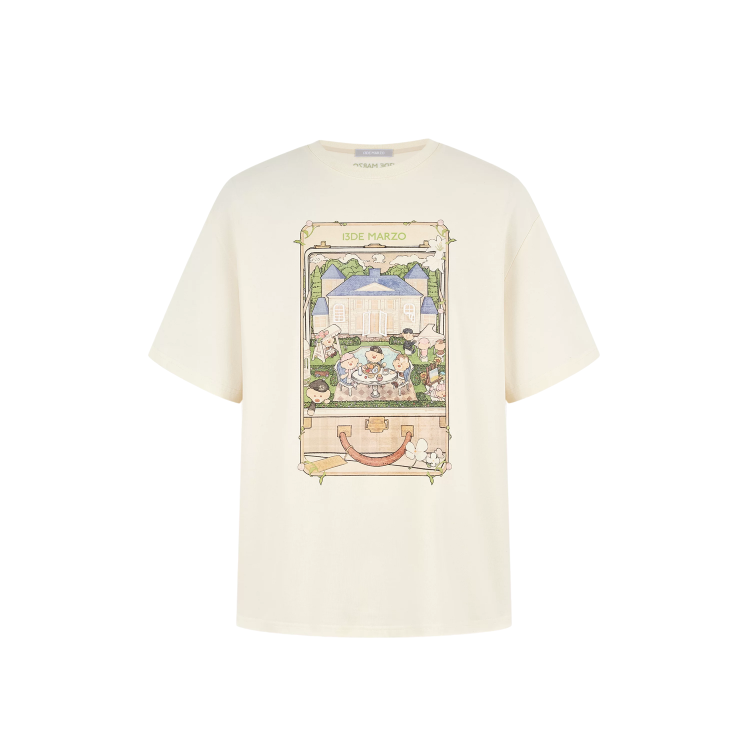 Unisex Bear Manor Party Illustration Loose T-shirt