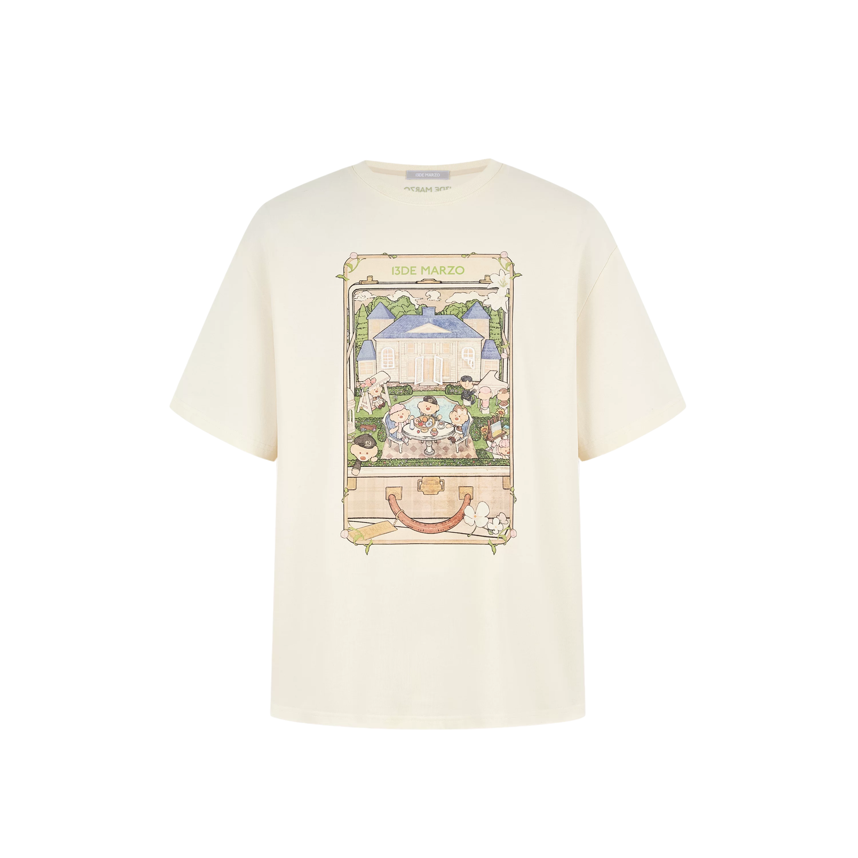 Unisex Bear Manor Party Illustration Loose T-shirt